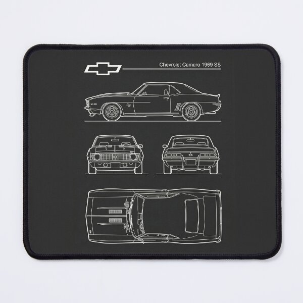 Item preview, 1969 Chevrolet Camaro SS Blueprint Vintage Muscle Car Outline designed and sold by Motorline44.