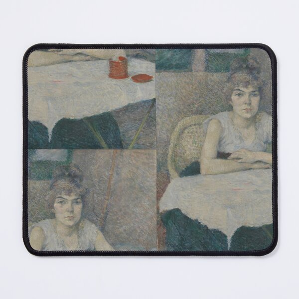 Item preview, Young Woman at a Table by Henri de Toulouse-Lautrec | Elegant Post-Impressionist Portrait Fine Art Print designed and sold by artofuniverse.