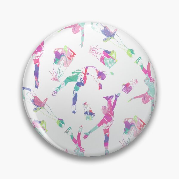 Item preview, Female Figure Skaters Retro Pop Pattern on White  designed and sold by Purposely Designed.