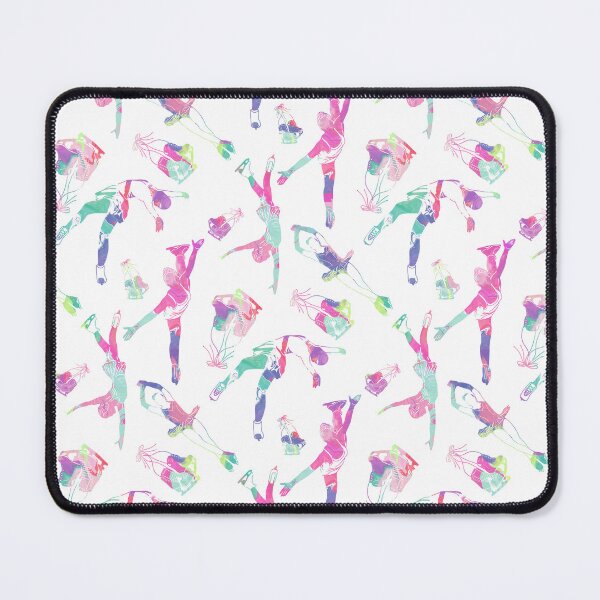 Item preview, Female Figure Skaters Retro Pop Pattern on White  designed and sold by PD-Skating.