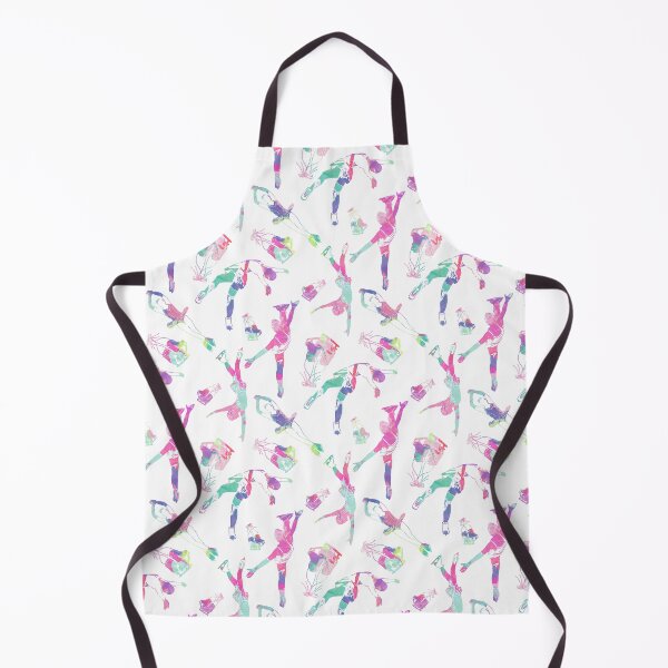 Item preview, Female Figure Skaters Retro Pop Pattern on White  designed and sold by PD-Skating.