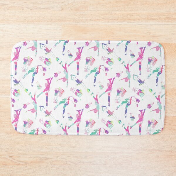 Item preview, Female Figure Skaters Retro Pop Pattern on White  designed and sold by PD-Skating.