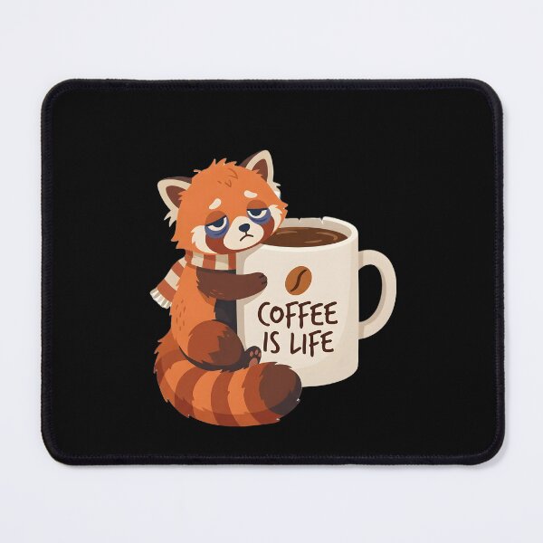 Item preview, Running on Empty | Tired Red Panda & Coffee Lover Art designed and sold by OVERRIDESTUDIOS.