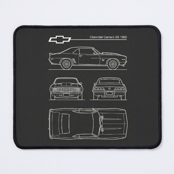 Item preview, 1969 Chevrolet Camaro RS SS Blueprint Vintage Muscle Car Outline designed and sold by Motorline44.