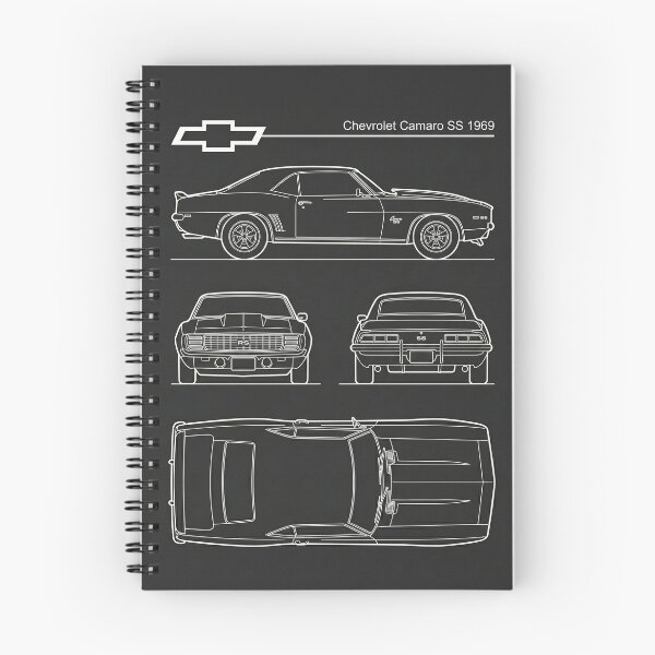 Item preview, 1969 Chevrolet Camaro RS SS Blueprint Vintage Muscle Car Outline designed and sold by Motorline44.