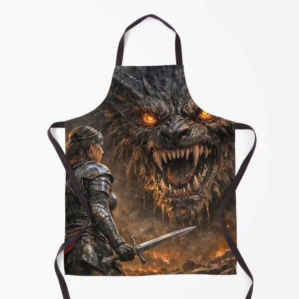 Item preview, Knight Against the Infernal Beast – Dark Fantasy Battle Oil Painting designed and sold by thor81pl.