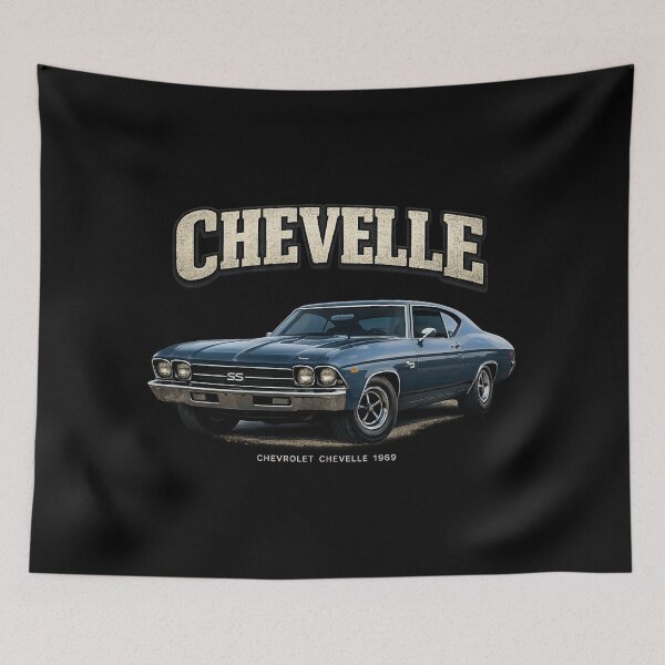 Item preview, 1969 Chevelle SS 396 Dusk Blue Classic Muscle Car Art designed and sold by TheArtOfCar.