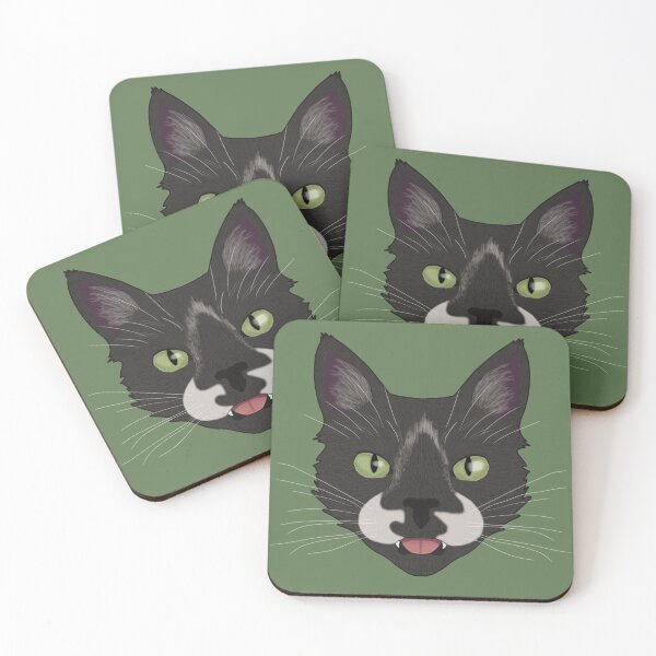 Item preview, Black and White Silly Cat Blepping Tongue Out designed and sold by lilpoltergeist.