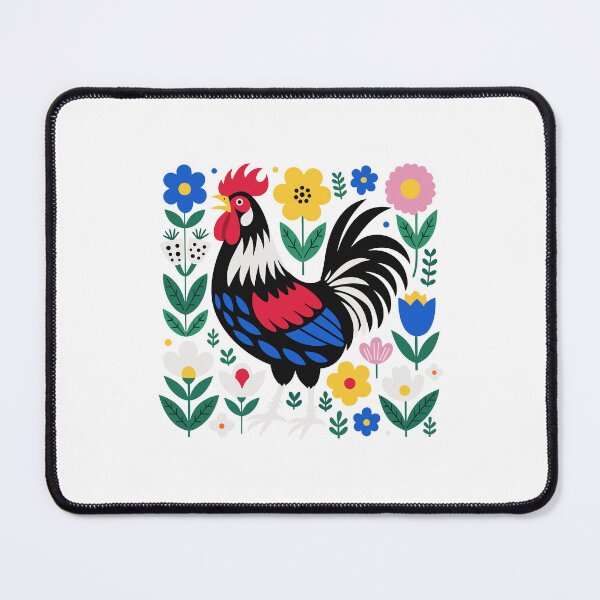 Item preview, Scandi Folk Art Rooster Chicken Farmer Design designed and sold by AntiqueImages.
