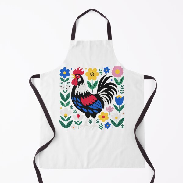 Item preview, Scandi Folk Art Rooster Chicken Farmer Design designed and sold by AntiqueImages.
