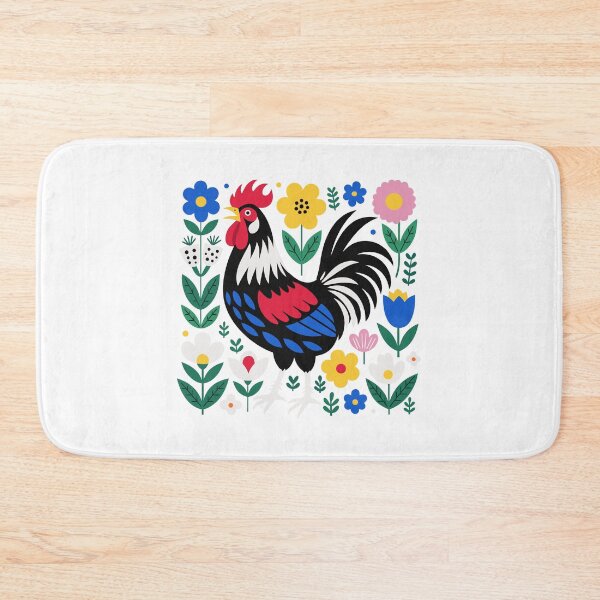 Item preview, Scandi Folk Art Rooster Chicken Farmer Design designed and sold by AntiqueImages.