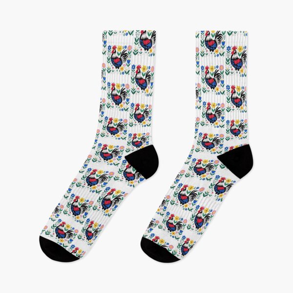 Item preview, Scandi Folk Art Rooster Chicken Farmer Design designed and sold by AntiqueImages.