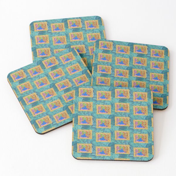 Item preview, STILL LIFE ON TURQUOISE PRINTED WALLPAPER designed and sold by ABEBERMANCHUTE.