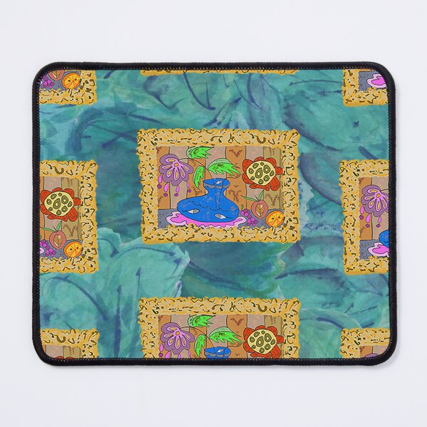 Item preview, STILL LIFE ON TURQUOISE PRINTED WALLPAPER designed and sold by ABEBERMANCHUTE.