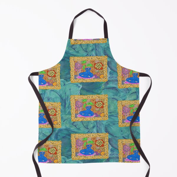 Item preview, STILL LIFE ON TURQUOISE PRINTED WALLPAPER designed and sold by ABEBERMANCHUTE.
