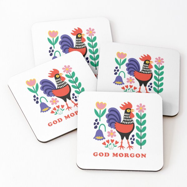 Item preview, God Morgon Rooster Folk Art Scandinavian Farm designed and sold by AntiqueImages.