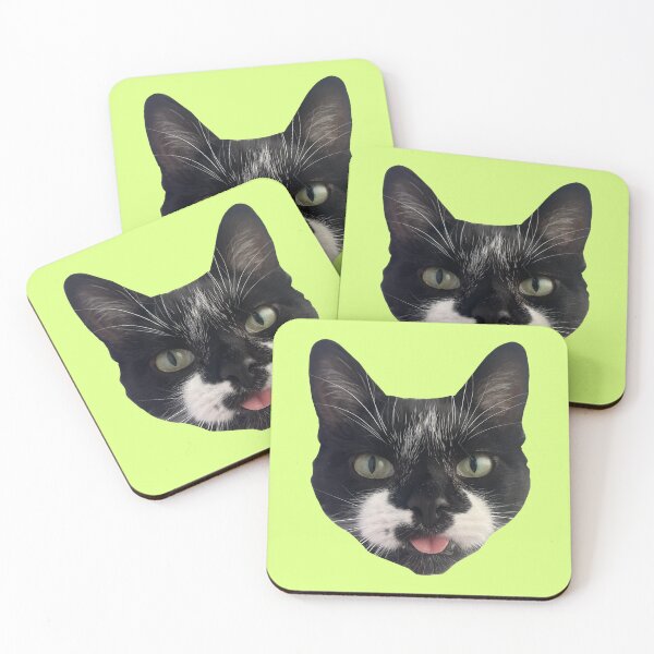 Item preview, Tuxedo Cat Tongue Blep Kitty Black and White  designed and sold by lilpoltergeist.