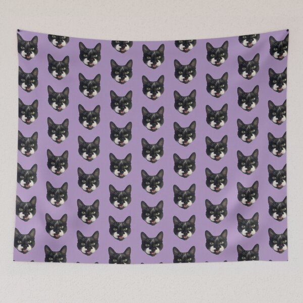 Item preview, Tuxedo Cat Tongue Blep Kitty Black and White  designed and sold by lilpoltergeist.