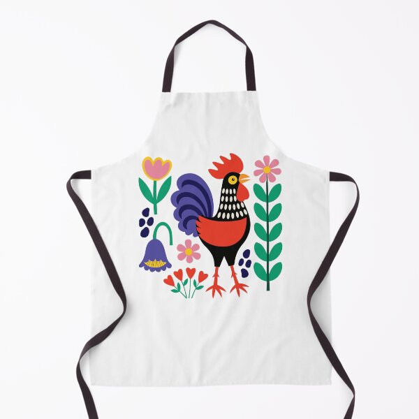 Item preview, Scandinavian Folk Art Rooster Backyard Chickens designed and sold by AntiqueImages.