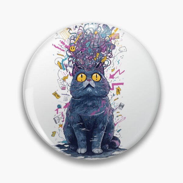 Item preview, Overstimulated Cat Brain Chaos Abstract Art designed and sold by Moody Vibes Studio.