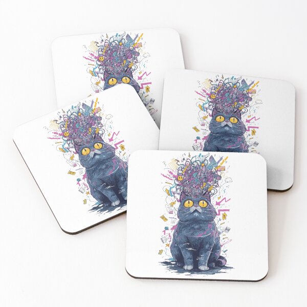 Item preview, Overstimulated Cat Brain Chaos Abstract Art designed and sold by Moody Vibes Studio.