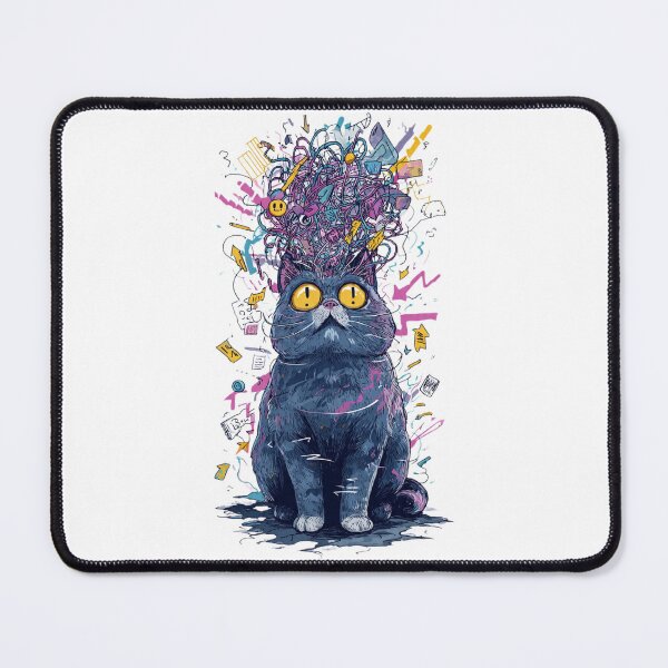 Item preview, Overstimulated Cat Brain Chaos Abstract Art designed and sold by Moody Vibes Studio.