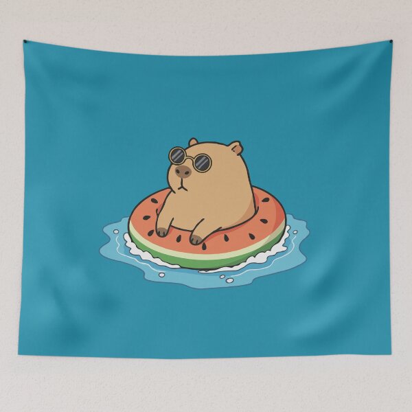 Item preview, Watermelon Float Capybara designed and sold by Gkinoki.