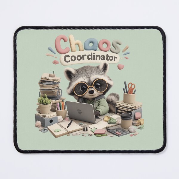 Item preview, Chaos Coordinator Raccoon | Cute 3D Office Animal Sticker designed and sold by Moons Studio.