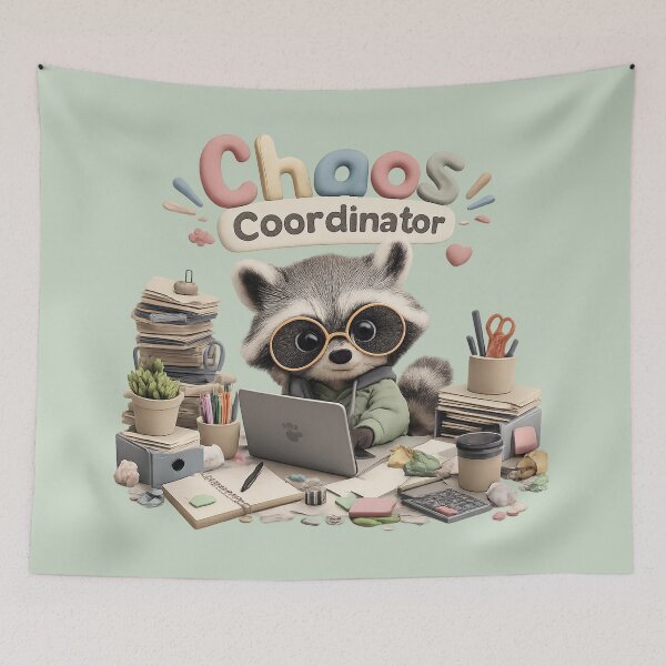 Item preview, Chaos Coordinator Raccoon | Cute 3D Office Animal Sticker designed and sold by Moons Studio.