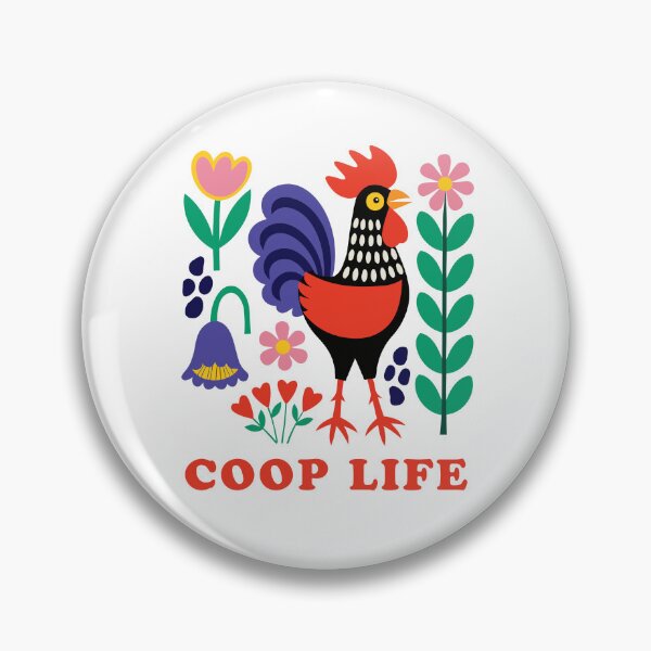 Item preview, Coop Life Folk Art Rooster Scandi Design designed and sold by AntiqueImages.