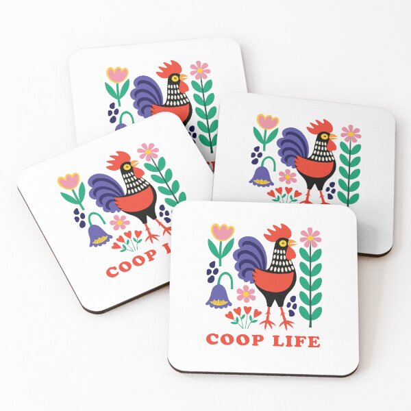 Item preview, Coop Life Folk Art Rooster Scandi Design designed and sold by AntiqueImages.