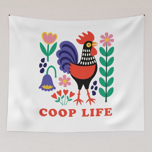 Item preview, Coop Life Folk Art Rooster Scandi Design designed and sold by AntiqueImages.
