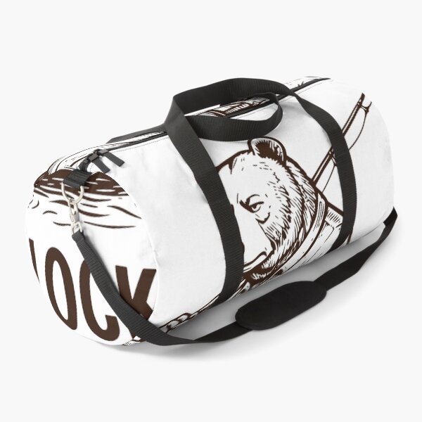Item preview, Clocked Out Bear Fishing Sticker, Funny Fisherman Decal designed and sold by TeeVerse27.