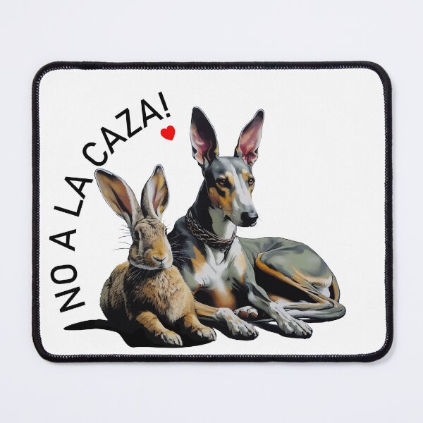 Item preview, Galgo & Rabbit heart duo with slogan - No a la Caza! designed and sold by GALOGO – Art for Sighthounds & Animal Welfare.
