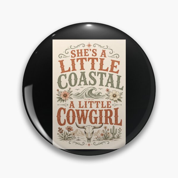Item preview, She's A Little Coastal A Little Cowgirl – Bold Distressed Typography Art | Coastal Cowgirl Shirt Gift designed and sold by irfanshikh.