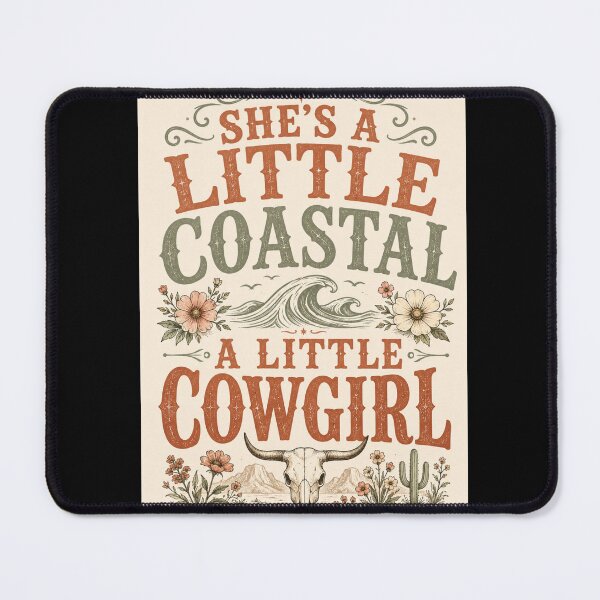 Item preview, She's A Little Coastal A Little Cowgirl – Bold Distressed Typography Art | Coastal Cowgirl Shirt Gift designed and sold by irfanshikh.