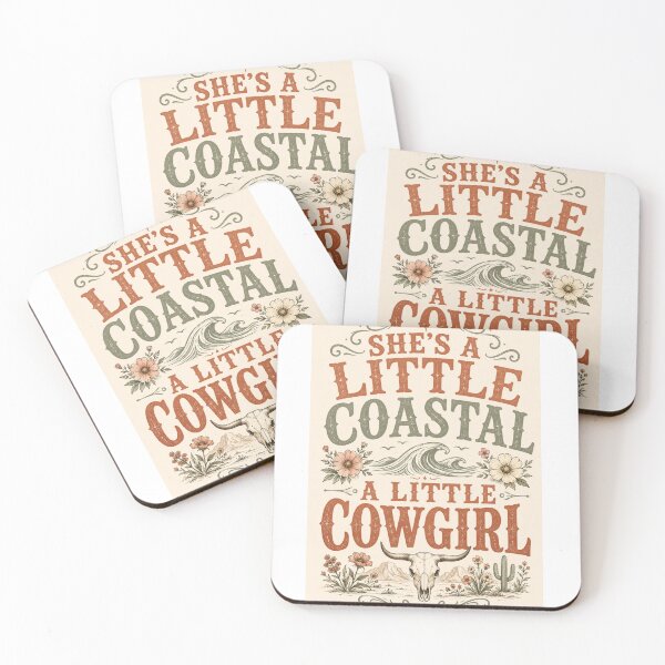 Item preview, She's A Little Coastal A Little Cowgirl – Bold Distressed Typography Art | Coastal Cowgirl Shirt Gift designed and sold by irfanshikh.