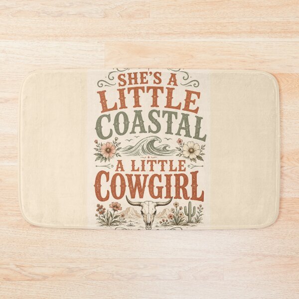 Item preview, She's A Little Coastal A Little Cowgirl – Bold Distressed Typography Art | Coastal Cowgirl Shirt Gift designed and sold by irfanshikh.
