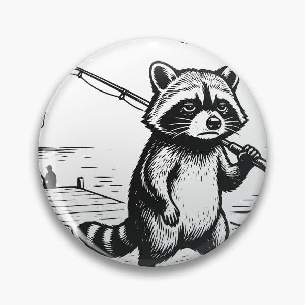 Item preview, Finding Another Spot Raccoon Fishing Sticker, Funny Fishing Decal designed and sold by TeeVerse27.