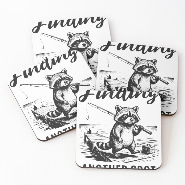 Item preview, Finding Another Spot Raccoon Fishing Sticker, Funny Fishing Decal designed and sold by TeeVerse27.