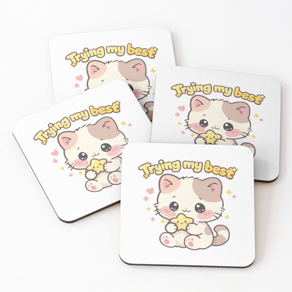Item preview, Trying My Best Cat | Emotional Support Cat | Cute Motivational Aesthetic designed and sold by Kutiefy-shop.