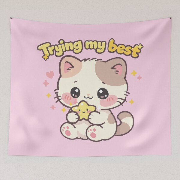 Item preview, Trying My Best Cat | Emotional Support Cat | Cute Motivational Aesthetic designed and sold by Kutiefy-shop.