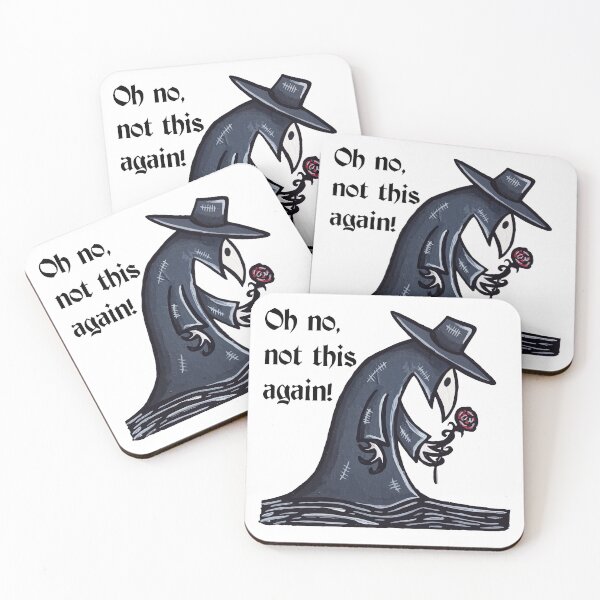 Item preview, Plague Doctor Holding Rose Hand Painted Not This Again Design designed and sold by TheRainFamily.