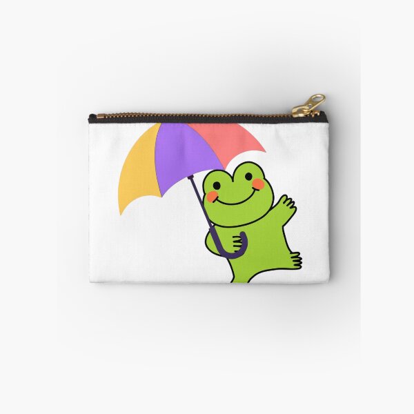 Item preview, Cute Kawaii Frog With Umbrella Sticker Transparent Background designed and sold by NadDot.