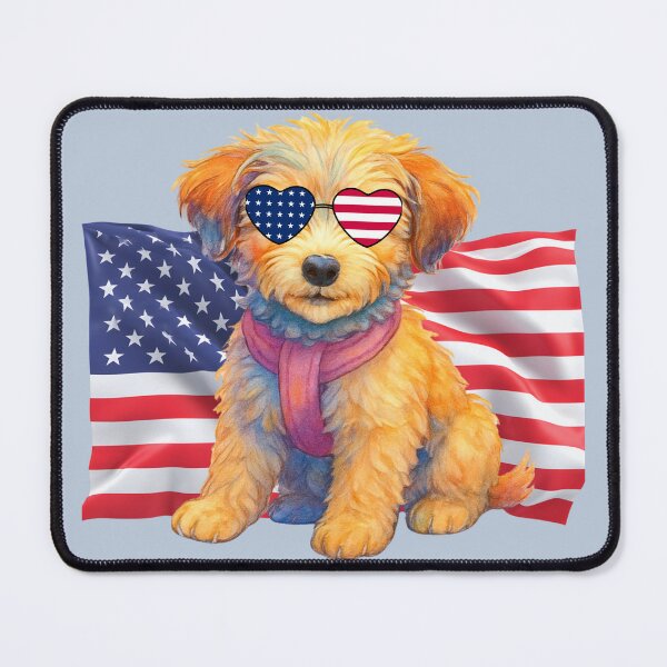 Item preview, Patriotic Pup - JoJo Doodle with flag and sunglasses  designed and sold by Doodles Down South.