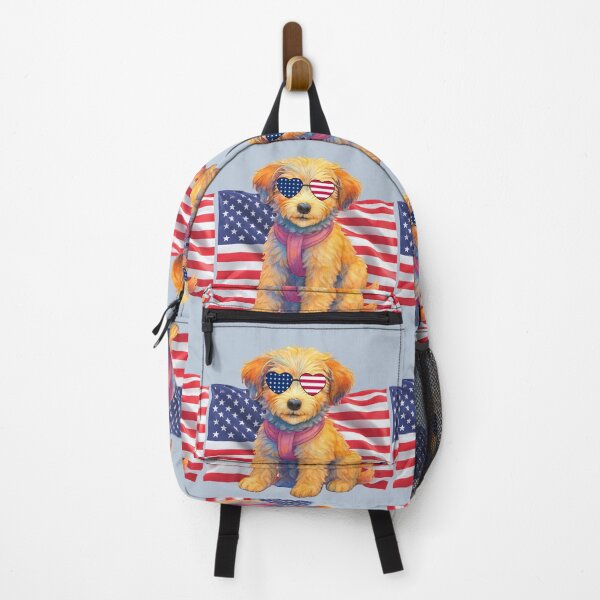 Item preview, Patriotic Pup - JoJo Doodle with flag and sunglasses designed and sold by Doodles Down South.