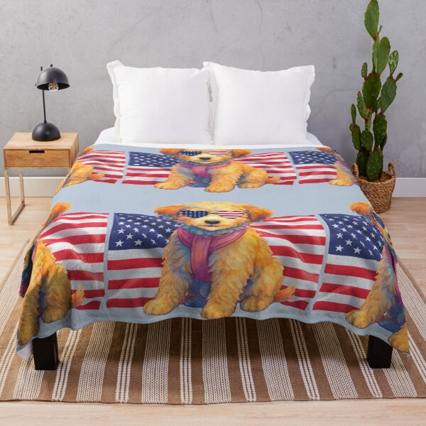 Item preview, Patriotic Pup - JoJo Doodle with flag and sunglasses  designed and sold by Doodles Down South.