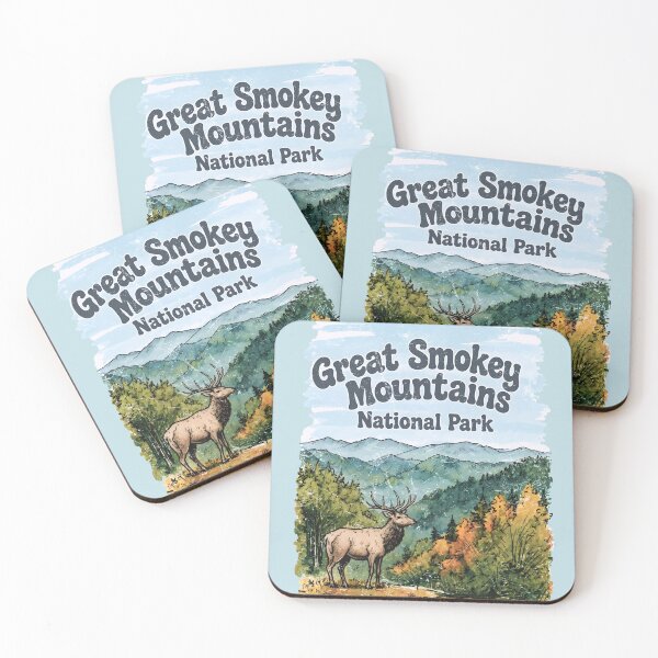 Item preview, Great Smoky Mountains National Park Colorful Landscape Cute Elk designed and sold by HowToCanadian.