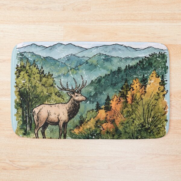 Item preview, Great Smoky Mountains National Park Colorful Landscape Cute Elk designed and sold by HowToCanadian.