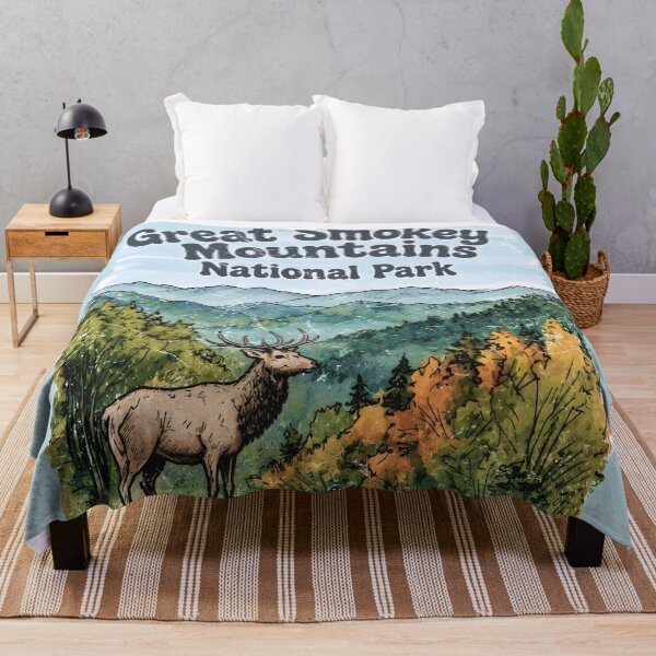 Item preview, Great Smoky Mountains National Park Colorful Landscape Cute Elk designed and sold by HowToCanadian.